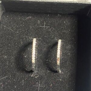 Elegant 925 Sterling Silver and moissanite 1 Ct Huggies Earrings